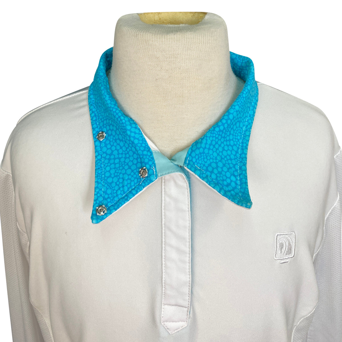 Romfh &#39;Lindsay&#39; Chill Factor Show Shirt in White w/Blue Bubbles