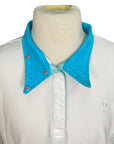 Romfh 'Lindsay' Chill Factor Show Shirt in White w/Blue Bubbles