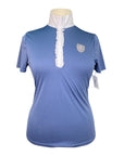 Asmar Equestrian Ruffle Show Shirt in Steel Blue