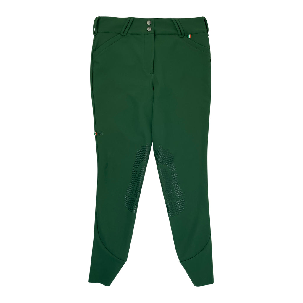 Front of For Horses 'Ennie' Breeches in Emerald - Women's IT 44 (US 30)