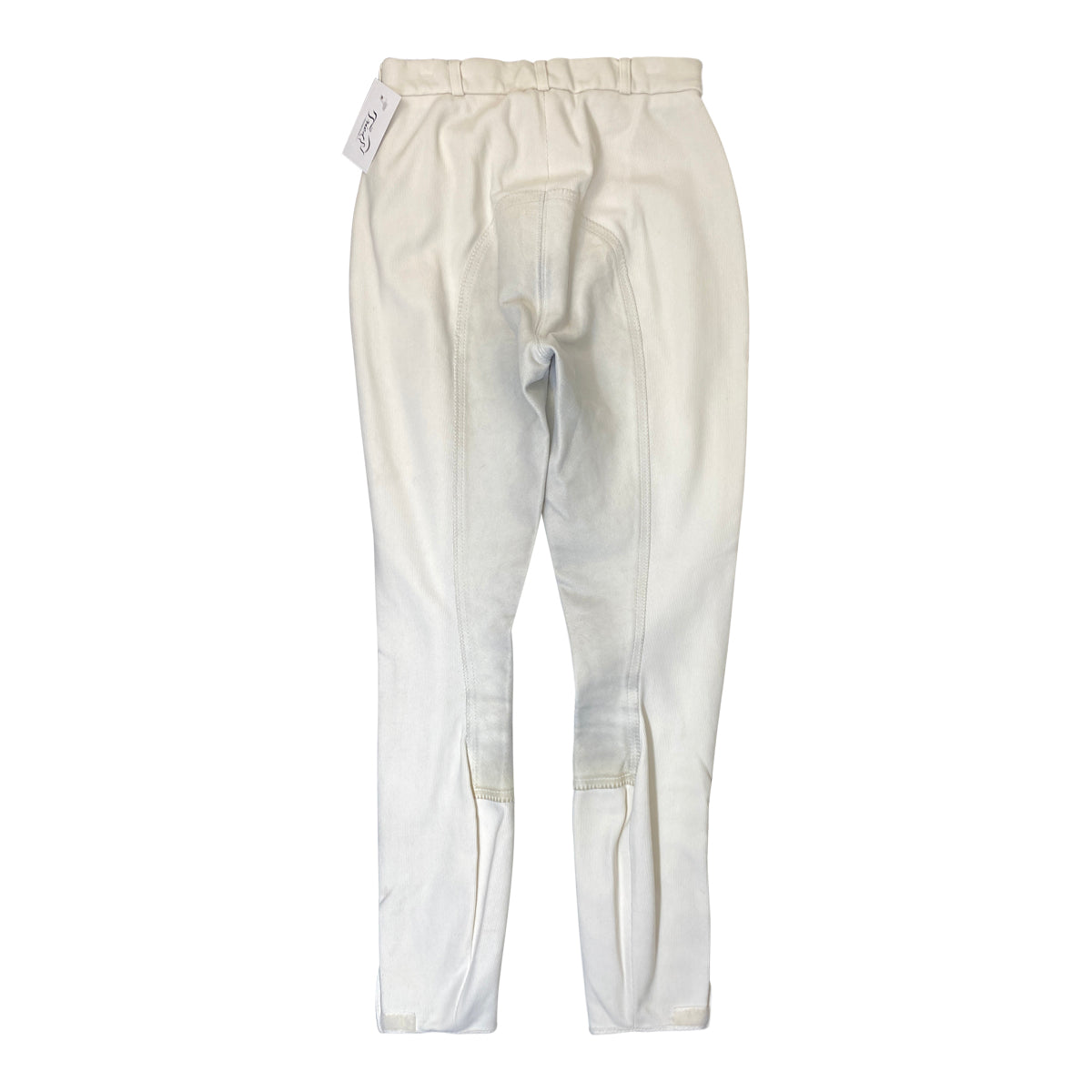Back OfPikeur Ribbed Full Seat Breeches in White - Women's 28L