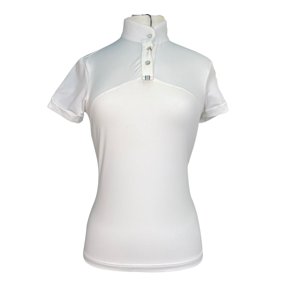 For Horses 'Beatrice' Show Shirt in White Honeycomb