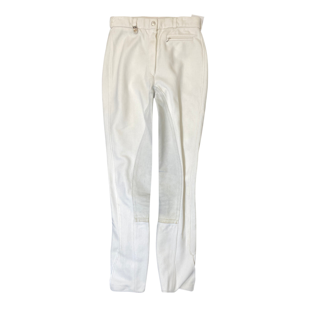 Front Of Pikeur Ribbed Full Seat Breeches in White - Women's 28L