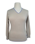 Essex Classics 'Trey' V-Neck Sweater in Tan