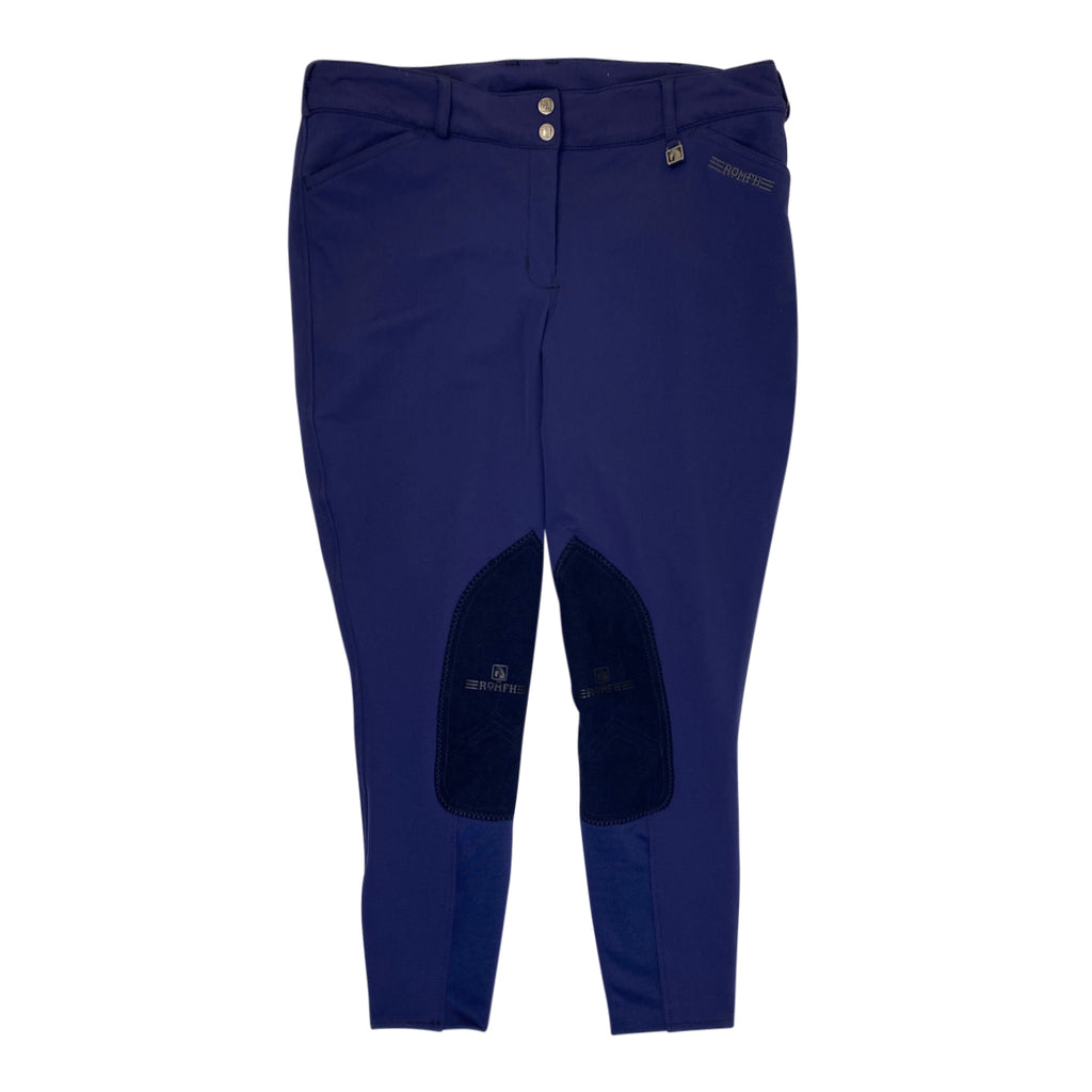 Front of Romfh 'Champion' Knee Patch Breeches in Navy - Women's 32R