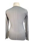 Back of TKEQ 'The Kennedy' Seamless Long Sleeve Shirt in Grey - Women's L/XL