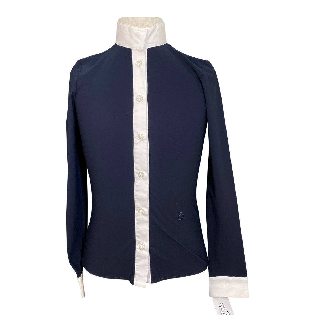 Cavalleria Toscana Long Sleeve Competition Shirt in Navy