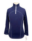 Dover Saddlery Kids Fleece 1/4 Zip Pullover Top in Navy 