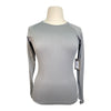 Front of TKEQ 'The Kennedy' Seamless Long Sleeve Shirt in Grey - Women's L/XL