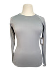 Front of TKEQ 'The Kennedy' Seamless Long Sleeve Shirt in Grey - Women's L/XL