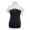 Dapple Bay Short Sleeve 'Lady' Riding Top in Black/White - Women's XS