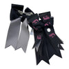 Ponytail Bows Peeps Foundation Show Bows in Black/Sparkle/Gray - Pair