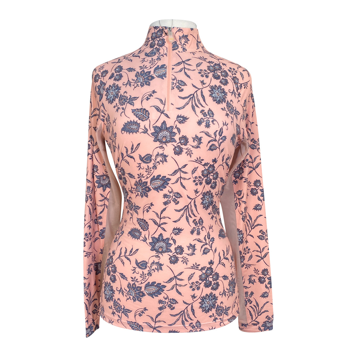 Kastel Long Sleeve 1/4 Zip in Jacobean Peach Floral