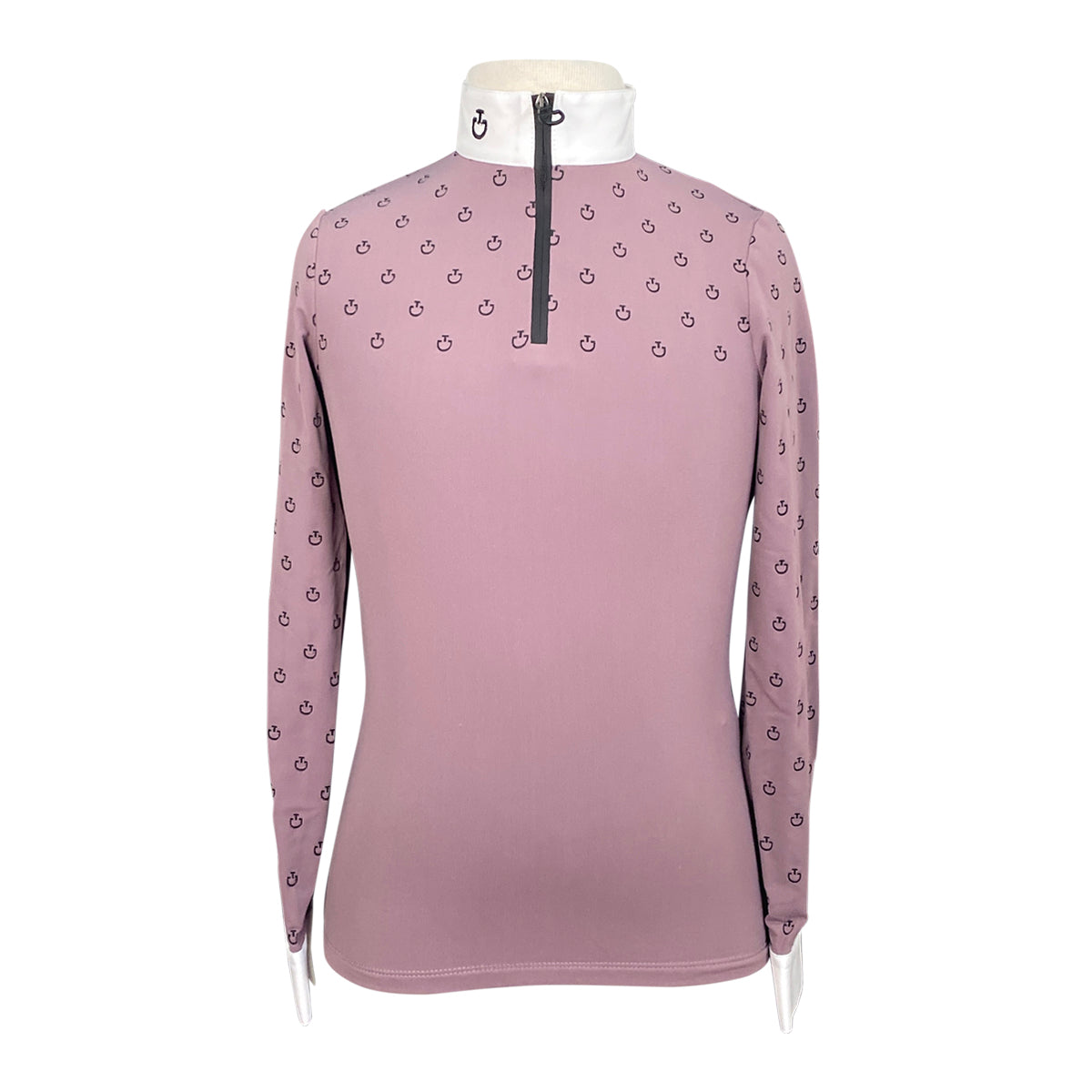 Cavalleria Toscana Mini CT Print L/S Jersey Zip Shirt in Dusty Rose