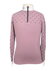 Cavalleria Toscana Mini CT Print L/S Jersey Zip Shirt in Dusty Rose