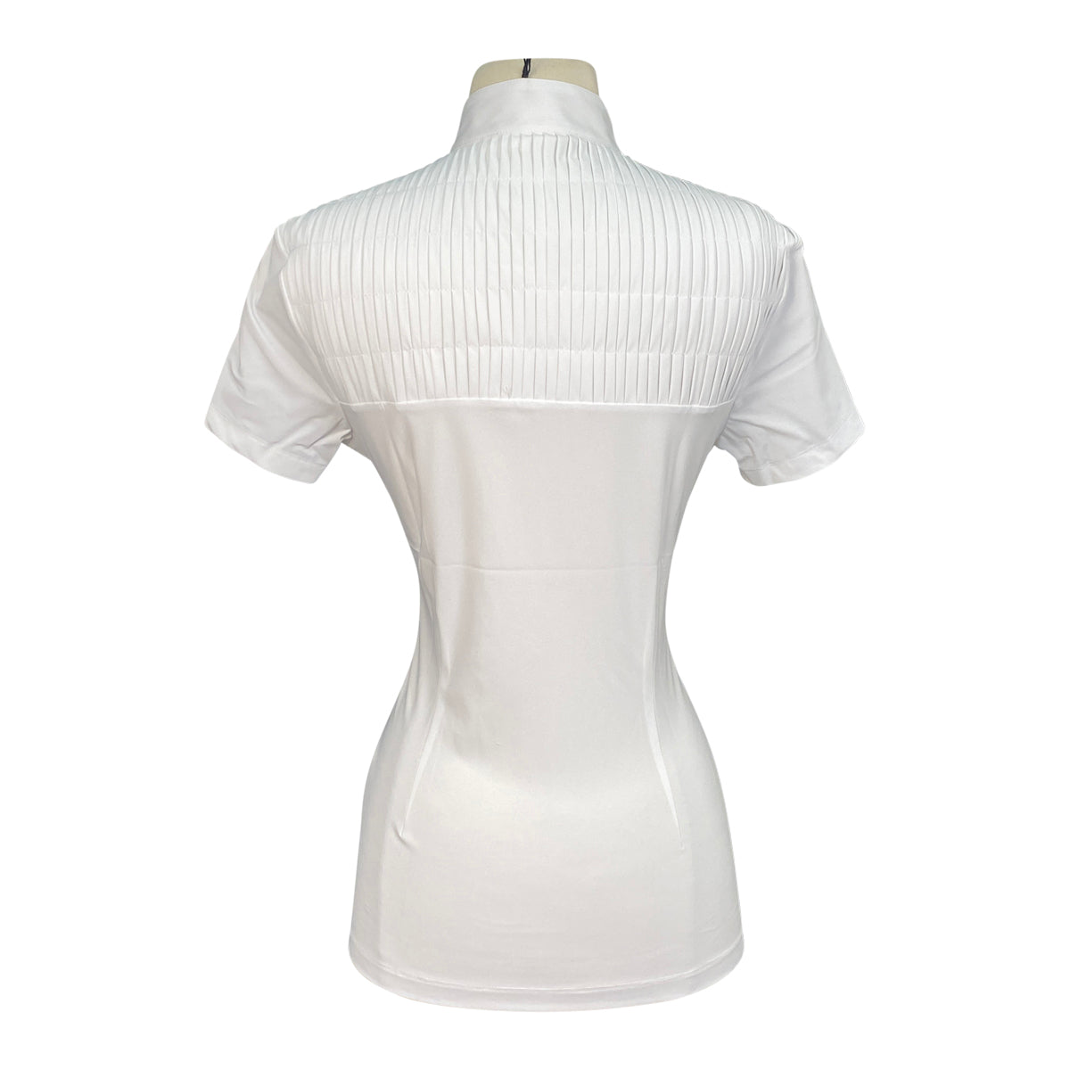 Cavalleria Toscana Jersey S/S Competition Shirt w/Pleated Bib in White