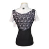 Aztec Diamond Equestrian Show Sleeve Lace Show Shirt in Black/White - Women's Small