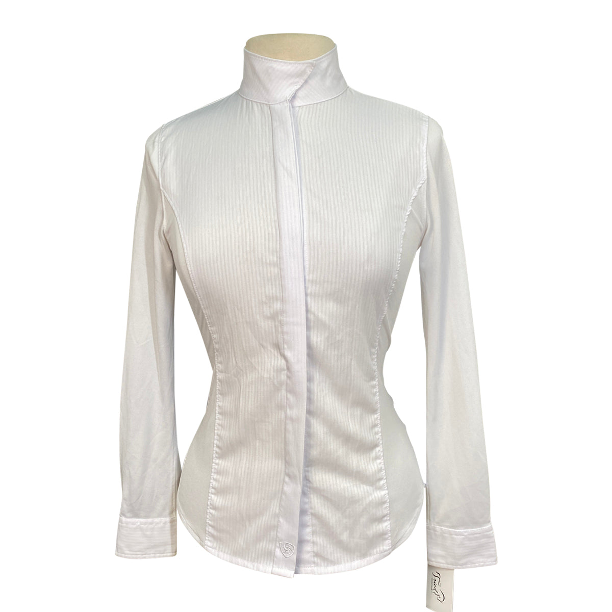Ariat Long Sleeve Show Shirt in White Pinstripe