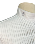 Cavalleria Toscana Jersey S/S Competition Shirt w/Pleated Bib in White