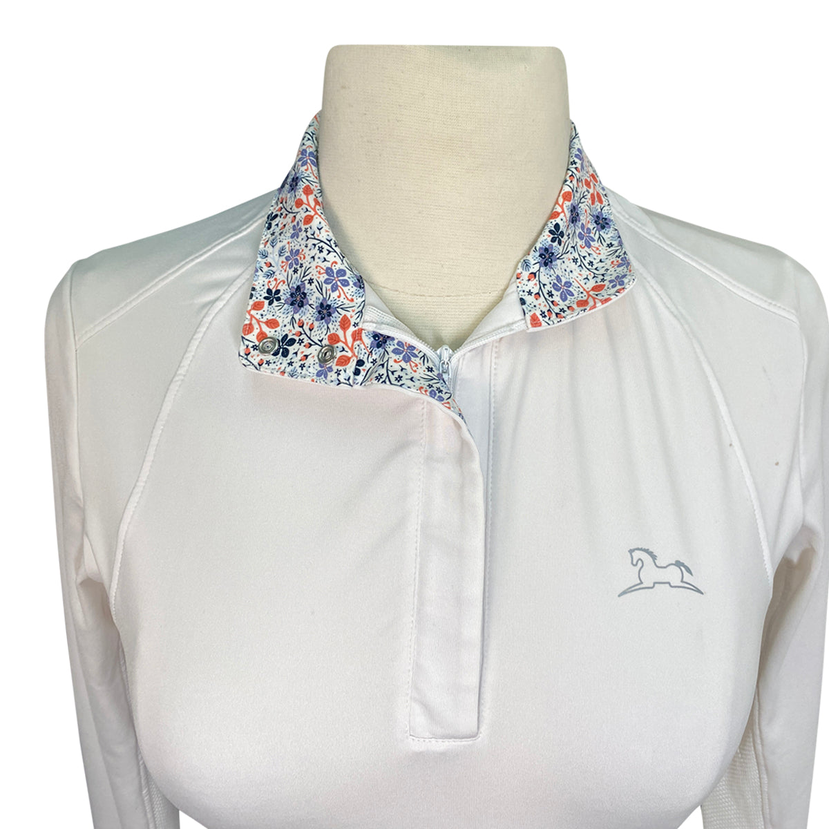 R.J. Classics 'Maddie' Show Shirt in White w/Floral Pattern