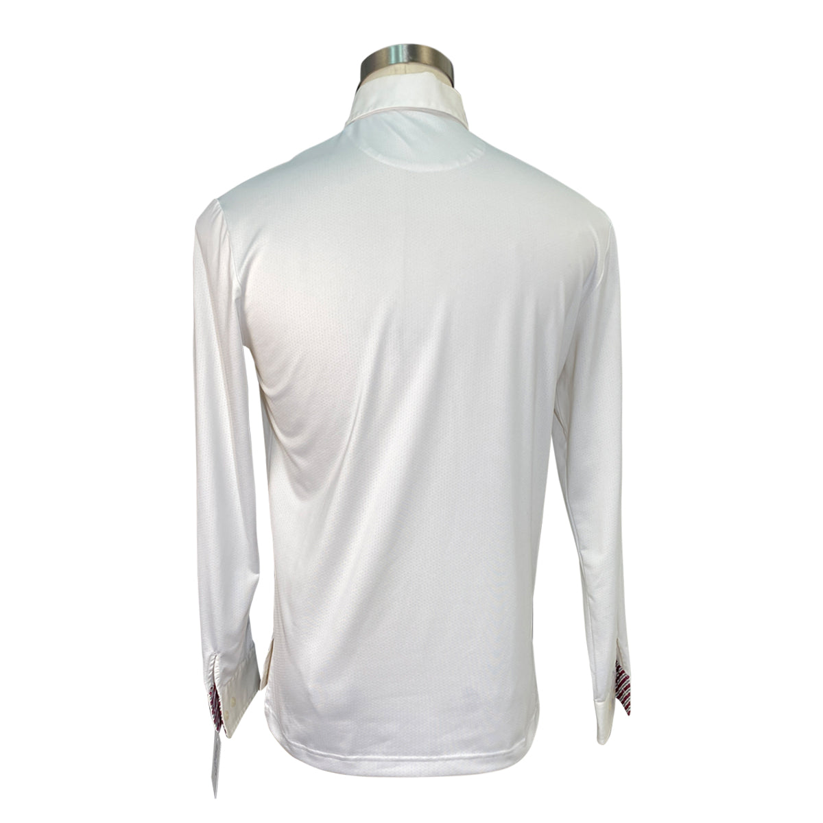 Essex Classics Talent Yarn Long Sleeve Show Shirt in White/Red Stripes