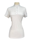Cavalleria Toscana Jersey S/S Competition Shirt w/Pleated Bib in White