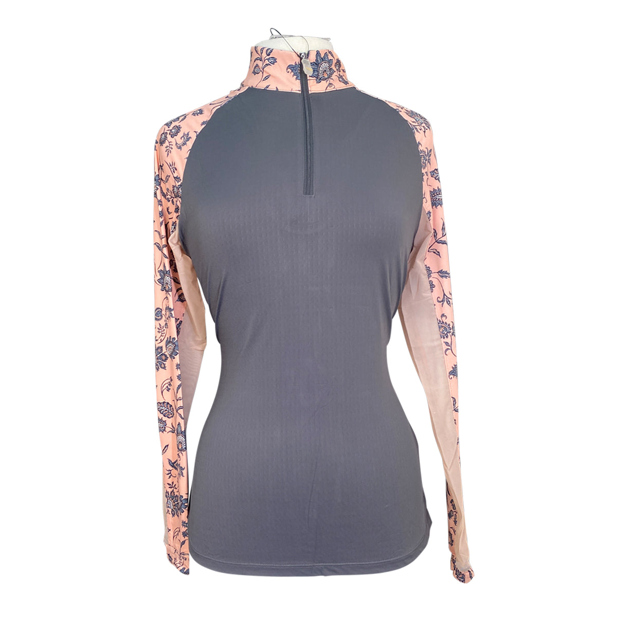 Kastel Long Sleeve 1/4 Zip Raglan Shirt in Jacobean Peach Floral