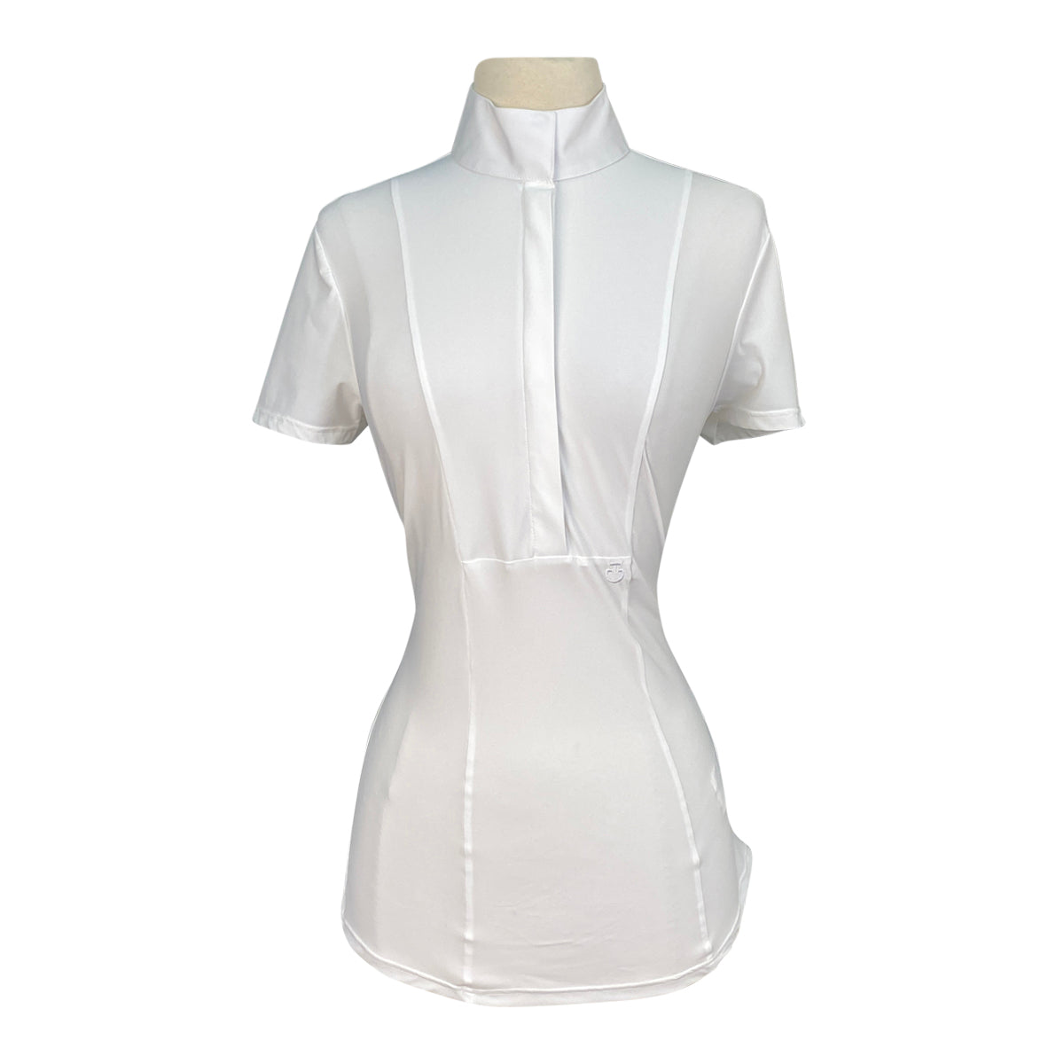 Cavalleria Toscana Jersey Short Sleeve Show Shirt w/Poplin Bib in White