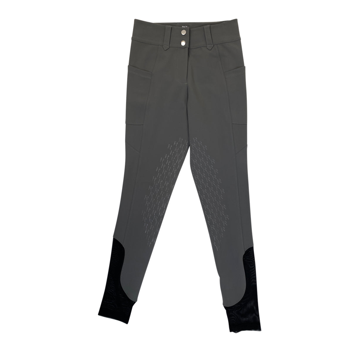 Free Ride Equestrian Lux Knee Grip Breeches in Stone Grey