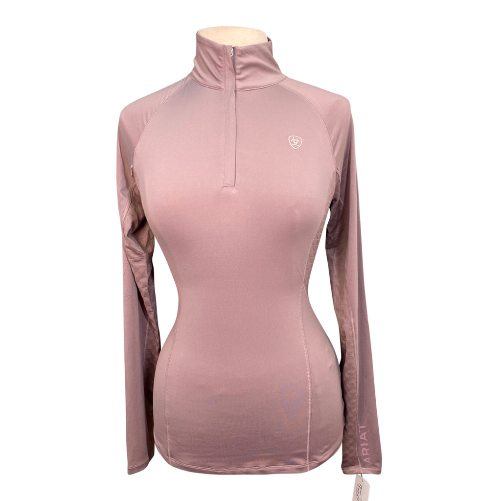 Ariat 'Lowell 2.0' 1/4 Zip Shirt in Light Pink - Women's Medium