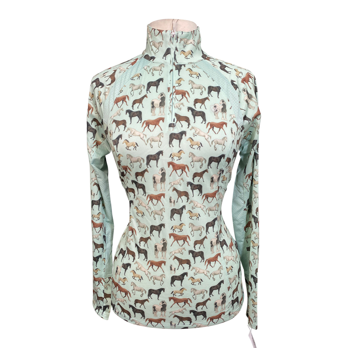 Ariat 'Sunstopper 2.0' Baselayer in Seafoam Herd