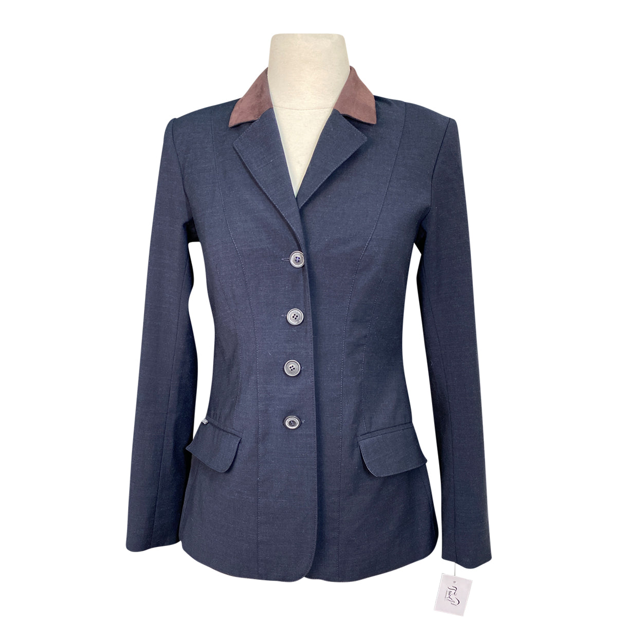 Winston Equestrian Classic Competition Coat in Navy/Brown Suede