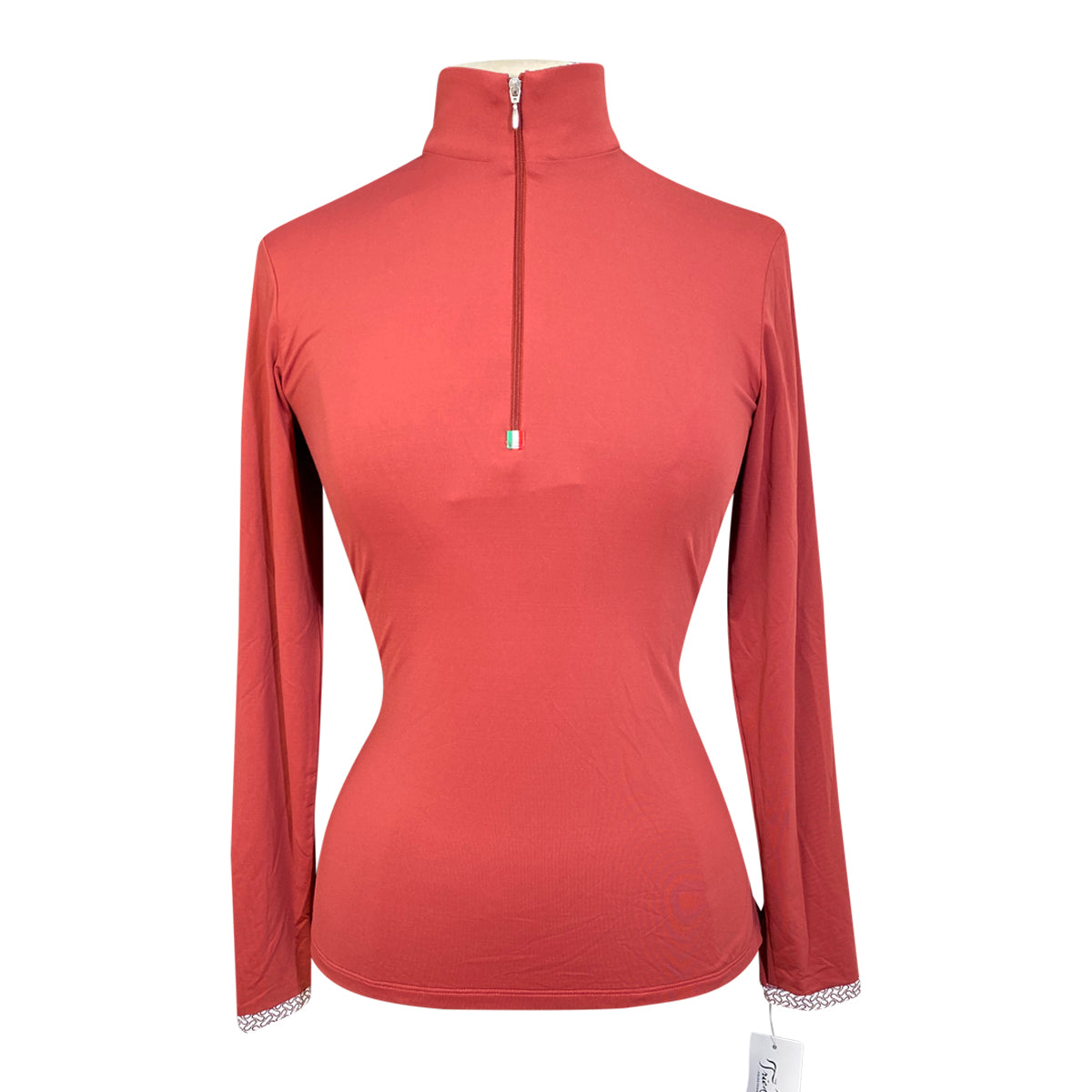For Horses 'Gioconda' Long Sleeve Schooling Shirt in Ruby - Women's Small