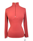 For Horses 'Gioconda' Long Sleeve Schooling Shirt in Ruby - Women's Small