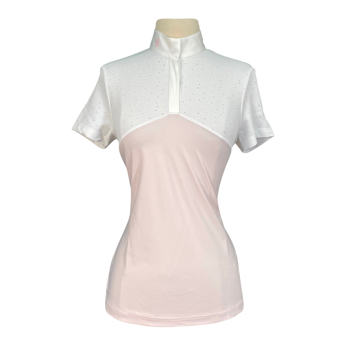 Cavalleria Toscana Crochet S/S Competition Shirt in Pink/White