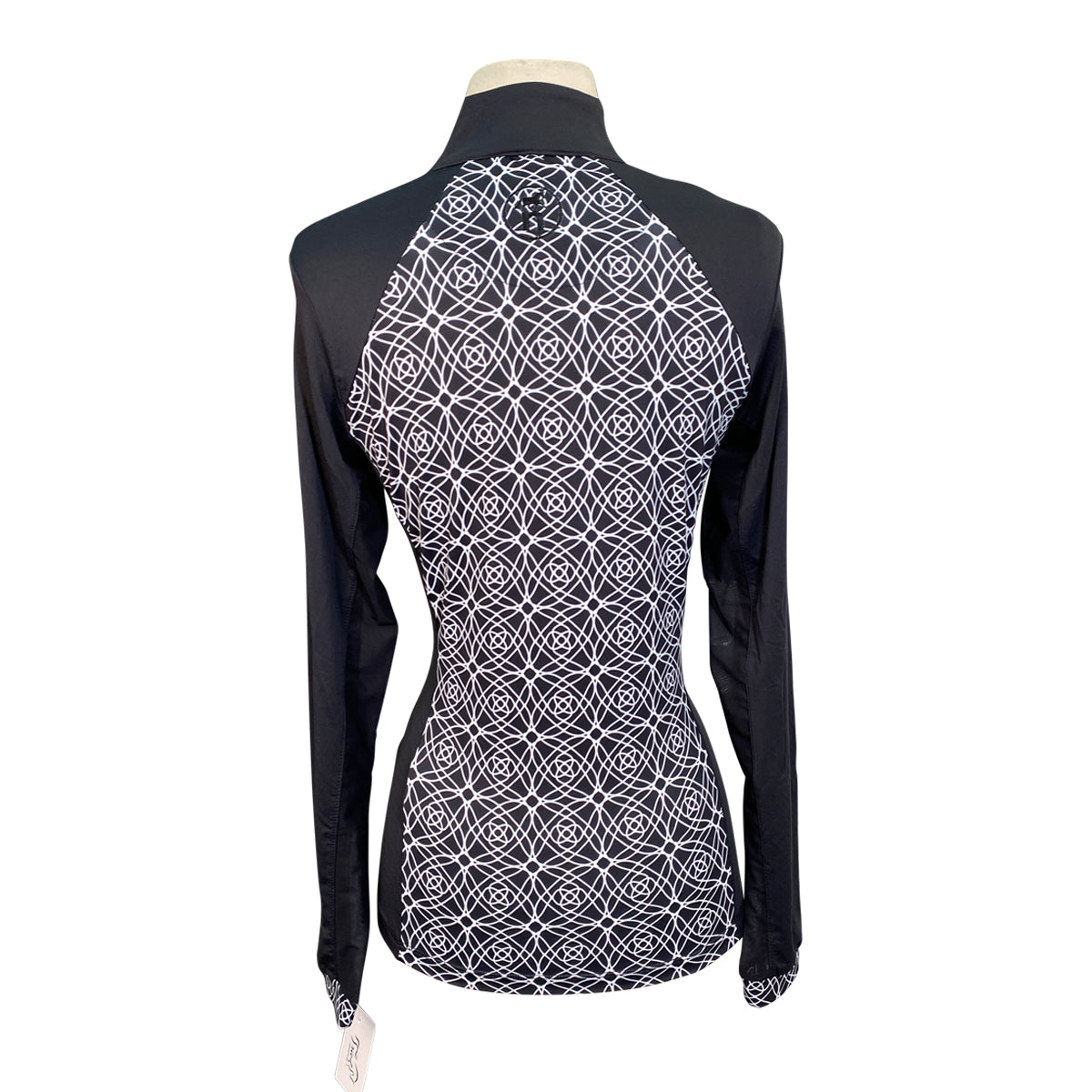 Novella Equestrian 'The Valentina' Long Sleeve Shirt in Black/White Floral - Women's Medium
