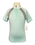 Covalliero Kids 'Lani' Short Sleeve Show Shirt in Sea Green