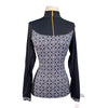 Novella Equestrian 'The Valentina' Long Sleeve Shirt in Black/White Floral - Women's Medium