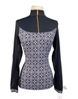 Novella Equestrian 'The Valentina' Long Sleeve Shirt in Black/White Floral - Women's Medium