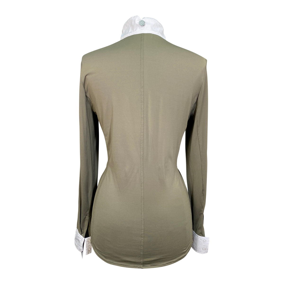 Asmar Equestrian &#39;Costa&#39; Cooling Show Shirt in White/Army Green