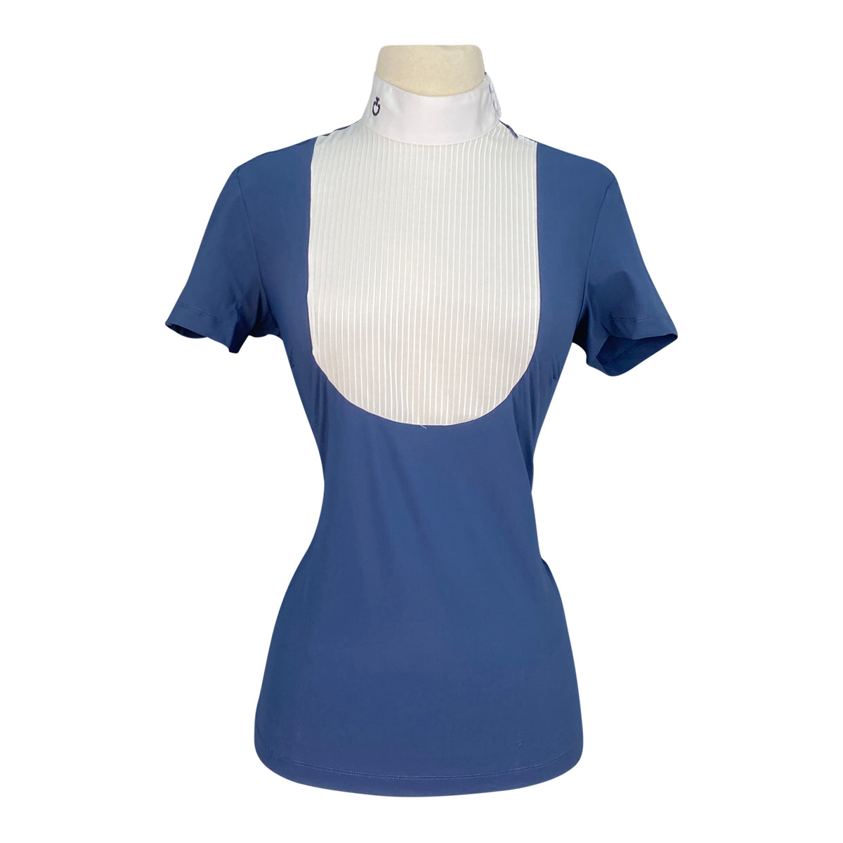 Cavalleria Toscana Jersey Competition Shirt w/Oval Pleated Bib in Atlantic Blue