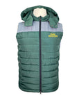 Devoucoux Padded Puffer Vest in Green/Grey - Women's Large