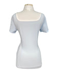 Cavalleria Toscana Jersey Competition Polo w/Decorative Trim in White/Blue