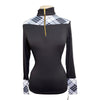 Novella Equestrian 'The Cody' Long Sleeve Shirt in Black/White/Plaid