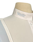 Cavalleria Toscana Jersey Competition Polo w/Decorative Trim in White/Blue