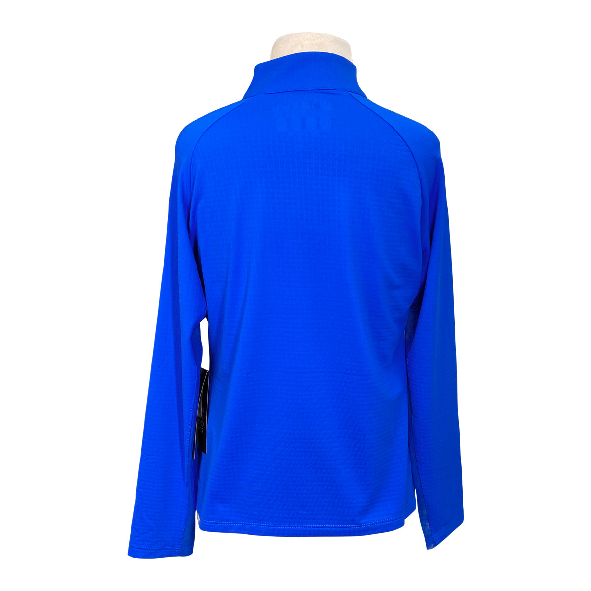Ibkul Solid Long Sleeve Mock Neck Top in Blue