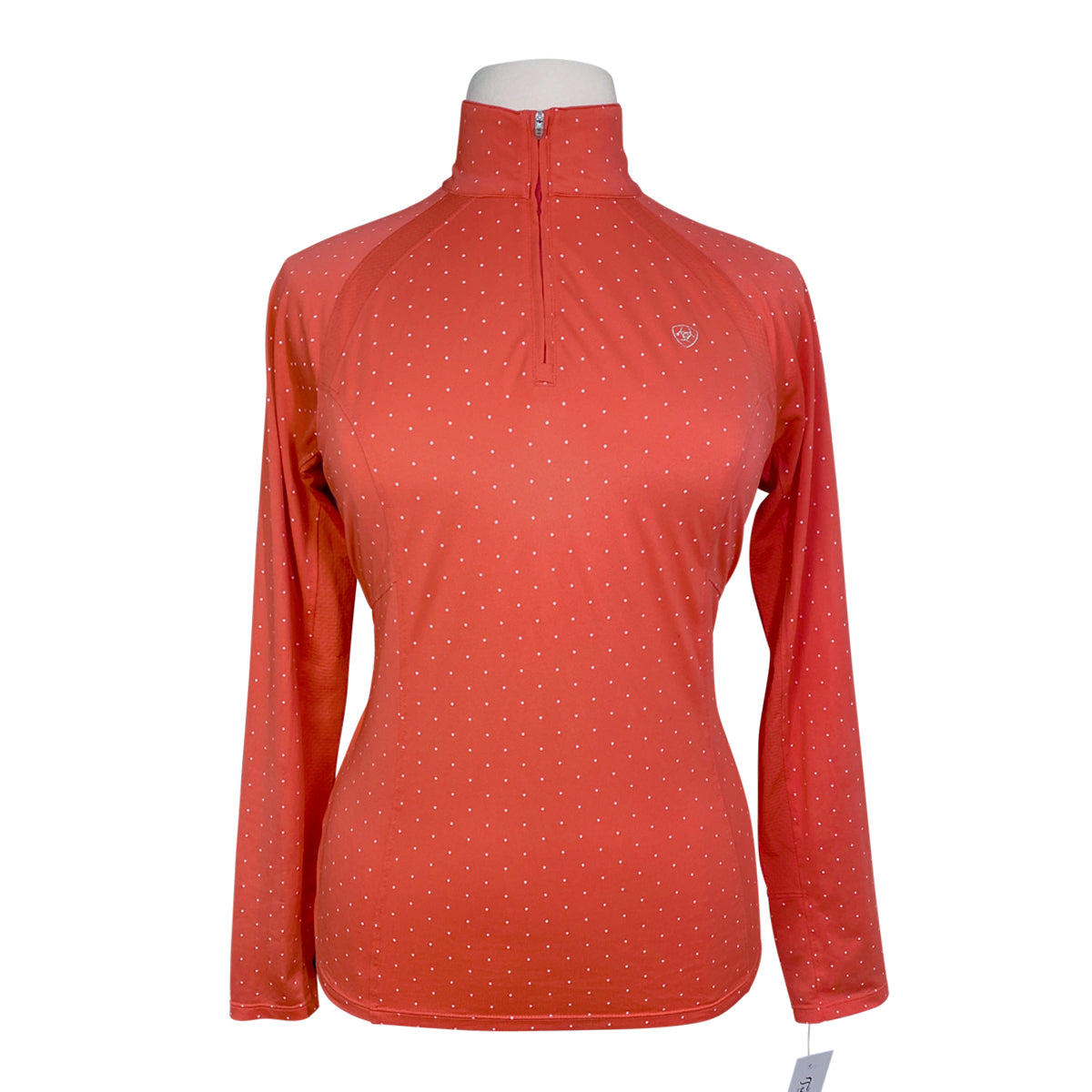 Ariat TEK Heat Series Long Sleeve Shirt in Coral/Polka Dots - Women's Large