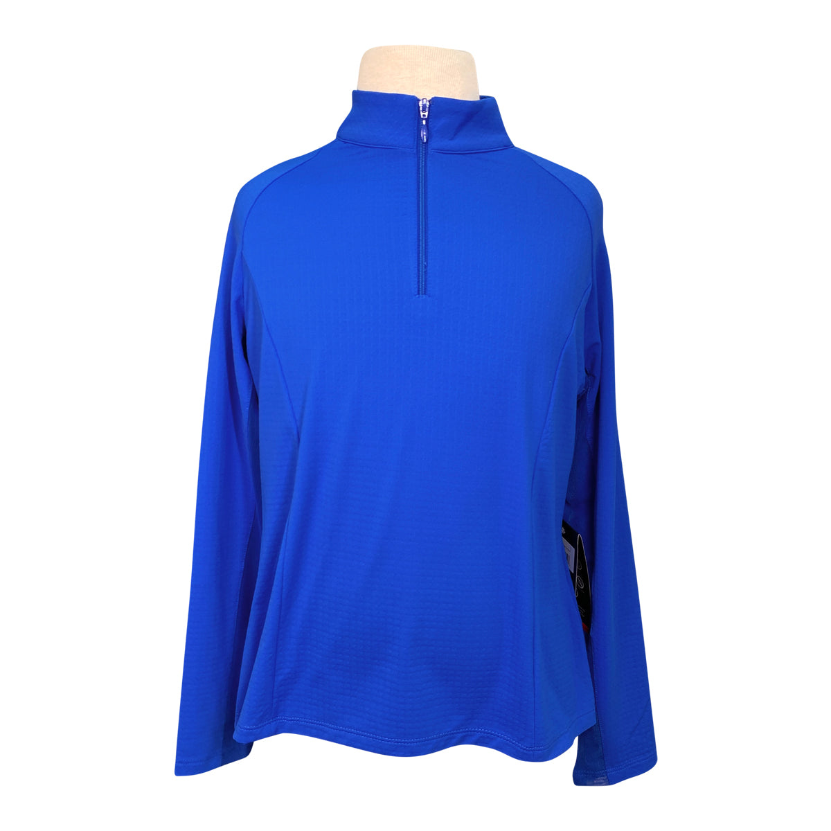 Ibkul Solid Long Sleeve Mock Neck Top in Blue