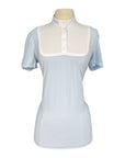 Cavalleria Toscana Jersey Competition Polo w/Decorative Trim in White/Blue