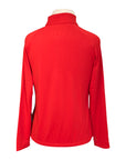 Ibkul Solid Long Sleeve Mock Neck Top in Red